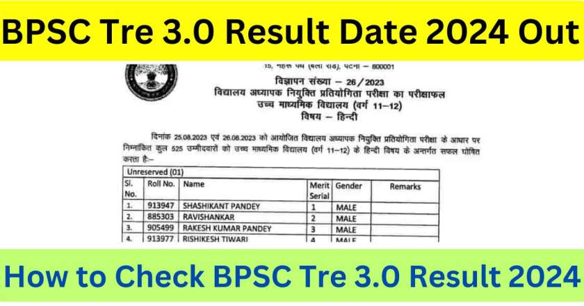 BPSC Tre 3.0 Result Date 2024